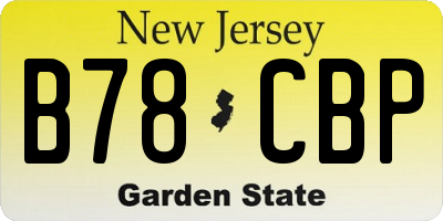 NJ license plate B78CBP