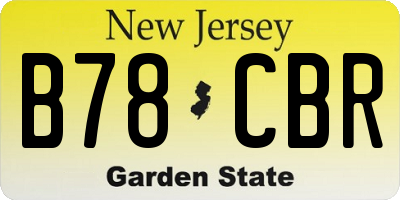 NJ license plate B78CBR
