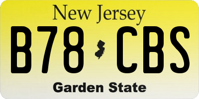 NJ license plate B78CBS