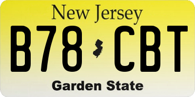NJ license plate B78CBT
