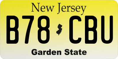 NJ license plate B78CBU