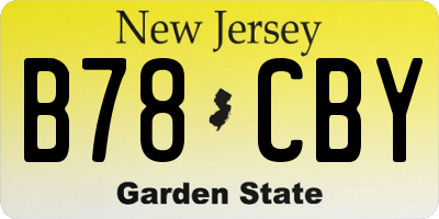 NJ license plate B78CBY