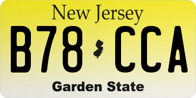 NJ license plate B78CCA