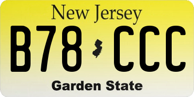NJ license plate B78CCC