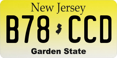 NJ license plate B78CCD
