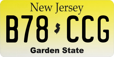 NJ license plate B78CCG