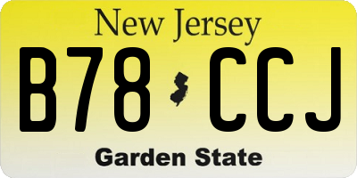 NJ license plate B78CCJ
