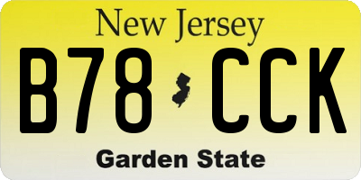 NJ license plate B78CCK