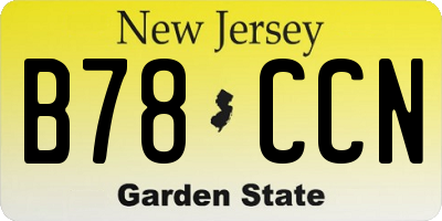 NJ license plate B78CCN