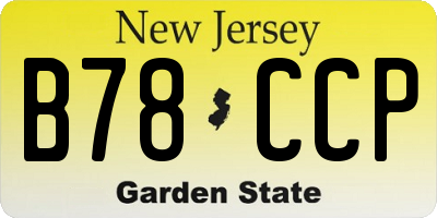 NJ license plate B78CCP