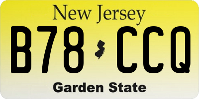 NJ license plate B78CCQ