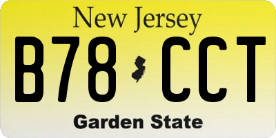 NJ license plate B78CCT