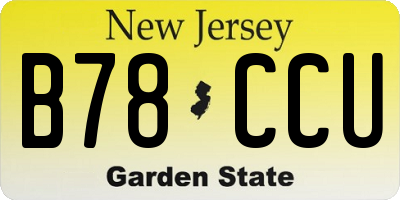 NJ license plate B78CCU