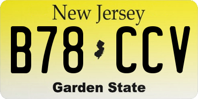 NJ license plate B78CCV