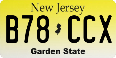 NJ license plate B78CCX