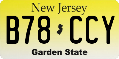 NJ license plate B78CCY
