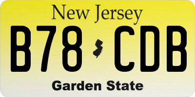 NJ license plate B78CDB