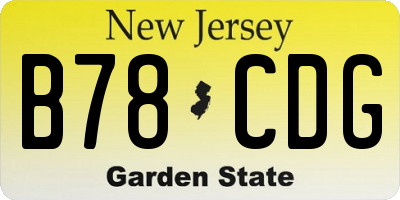 NJ license plate B78CDG