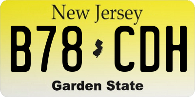 NJ license plate B78CDH