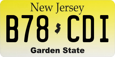 NJ license plate B78CDI