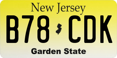 NJ license plate B78CDK