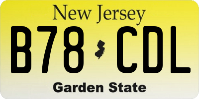 NJ license plate B78CDL