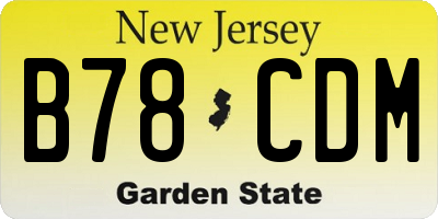 NJ license plate B78CDM