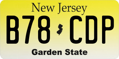 NJ license plate B78CDP
