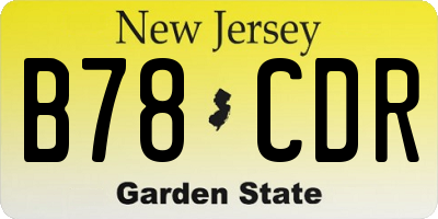 NJ license plate B78CDR