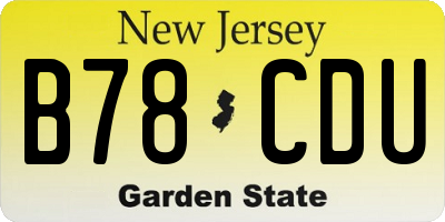 NJ license plate B78CDU