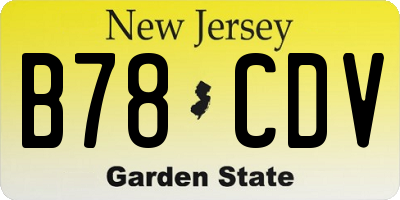 NJ license plate B78CDV