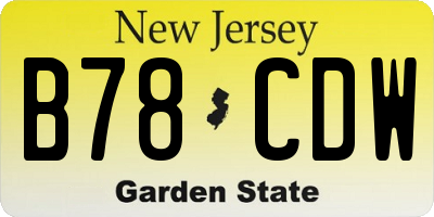 NJ license plate B78CDW