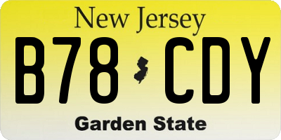 NJ license plate B78CDY