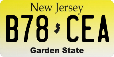 NJ license plate B78CEA