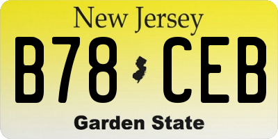 NJ license plate B78CEB