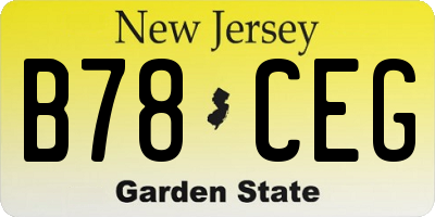 NJ license plate B78CEG