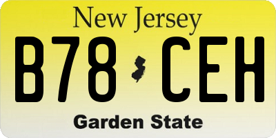 NJ license plate B78CEH