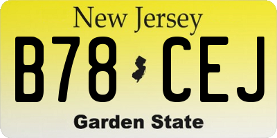 NJ license plate B78CEJ