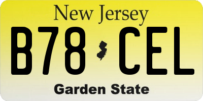 NJ license plate B78CEL