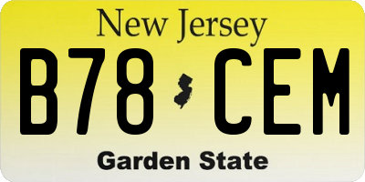 NJ license plate B78CEM
