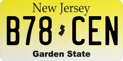 NJ license plate B78CEN