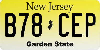 NJ license plate B78CEP