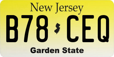 NJ license plate B78CEQ