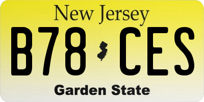 NJ license plate B78CES