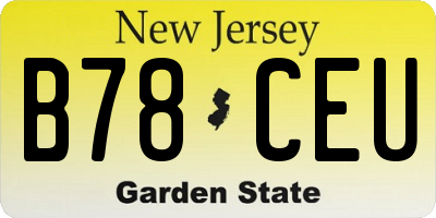 NJ license plate B78CEU