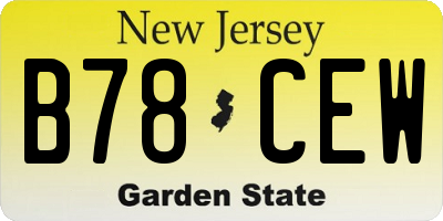 NJ license plate B78CEW