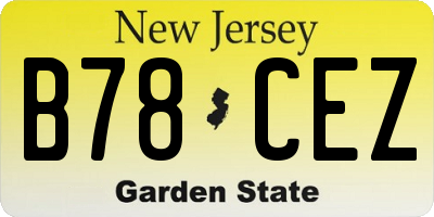 NJ license plate B78CEZ