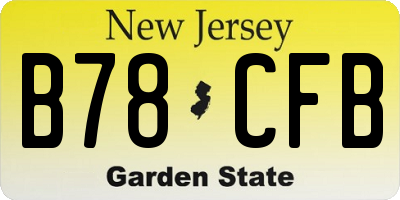 NJ license plate B78CFB