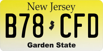 NJ license plate B78CFD