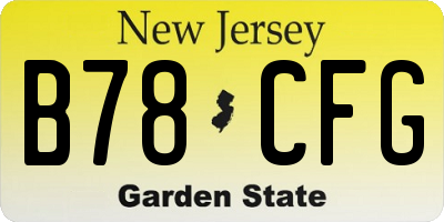 NJ license plate B78CFG
